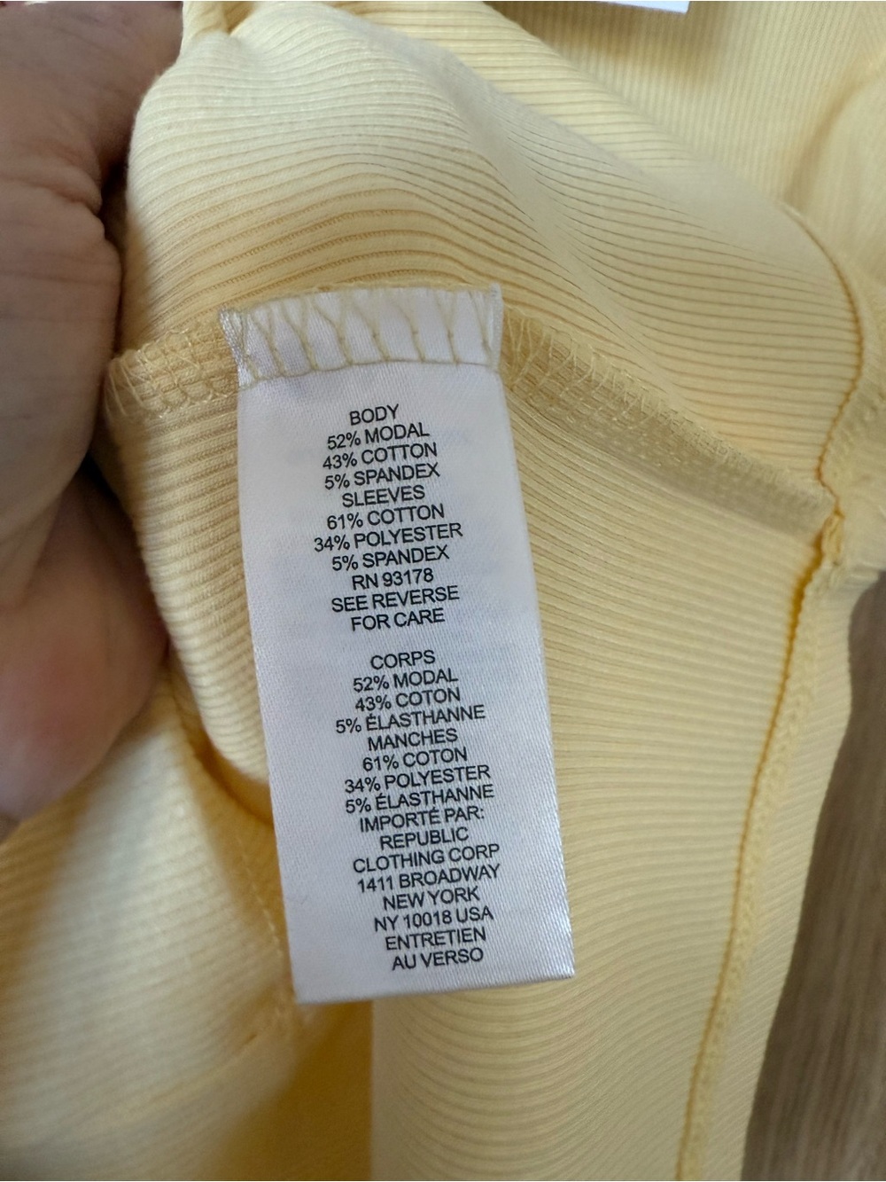 Truth Yellow Puff Sleeve Modal Ribbed Top - Picture 5 of 6